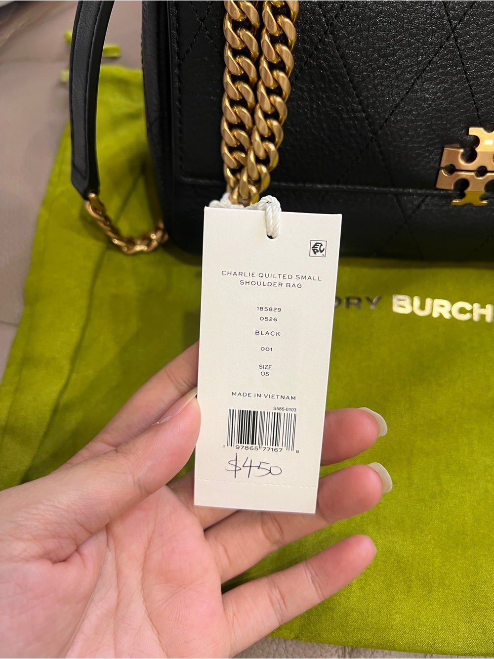 NWT Tory Burch SMALL CHARLIE QUILTED SHOULDER BAG - Picture 8 of 12